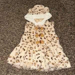 Little Lass Cream Faux Fur Vest